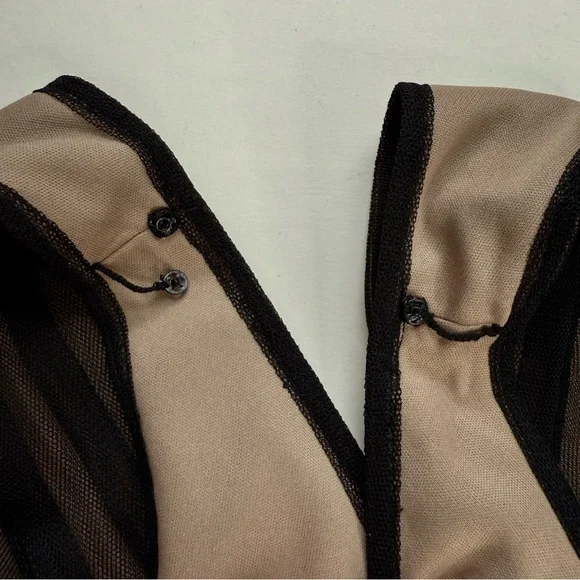 ANN TAYLOR LOFT PETITE 2P Black Embroidered Mesh Overlay Cocktail Party Dress - Picture 9 of 15